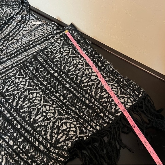 Free People open front cocoon kimono duster, fringed sleeve det Oversized XS - Picture 7 of 10